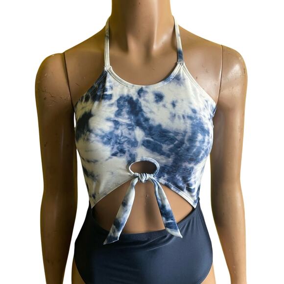 Aeropostale Other - Aeropostale One Piece Swimsuit Womens S Blue Tie-Dye Bathing Suit Y2K Summer